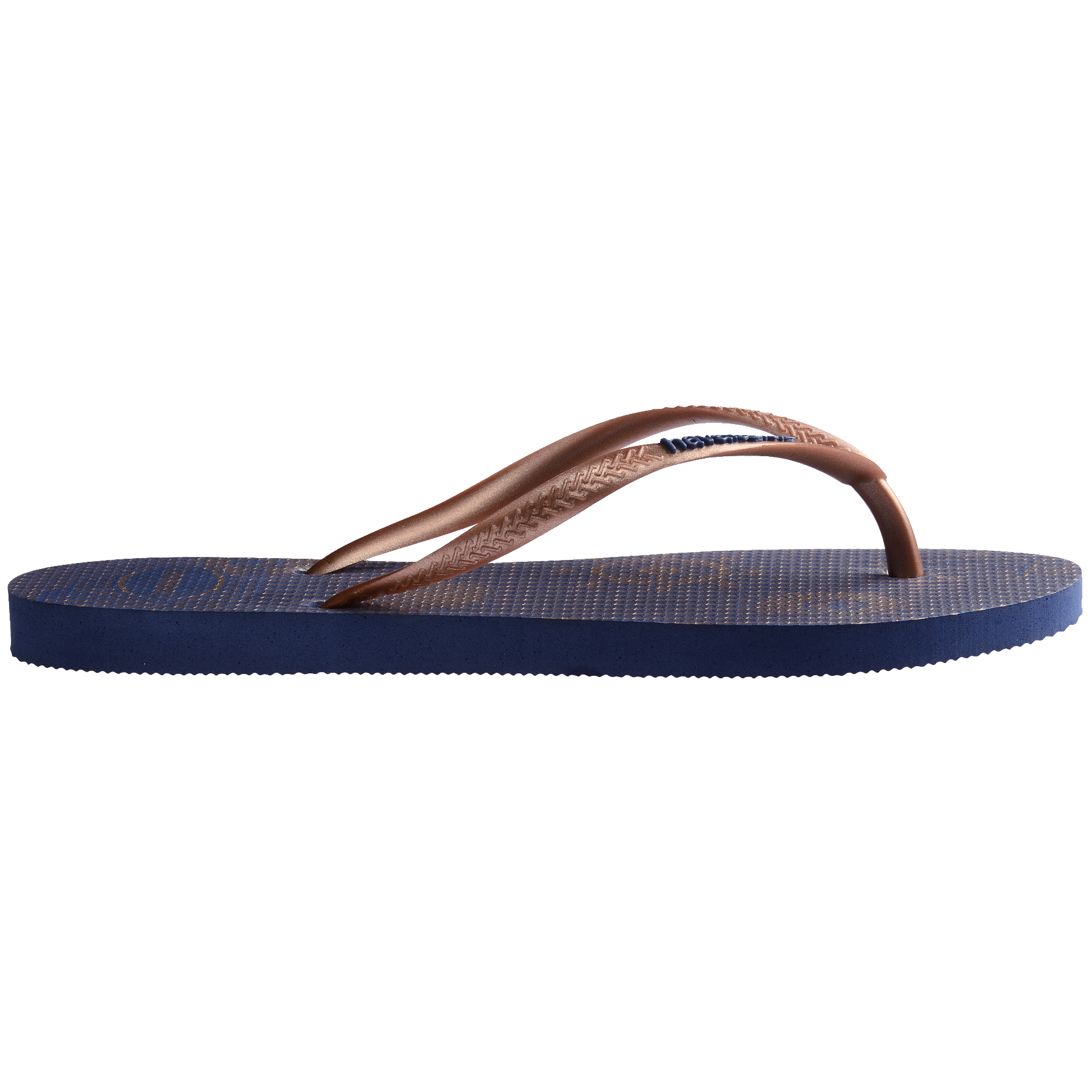 Women's Nautical Slim Flip Flops - Navy Blue/Rose