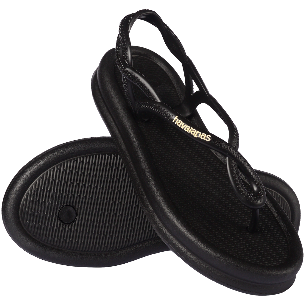 Women's Luna Puffed Sandals - BLACK