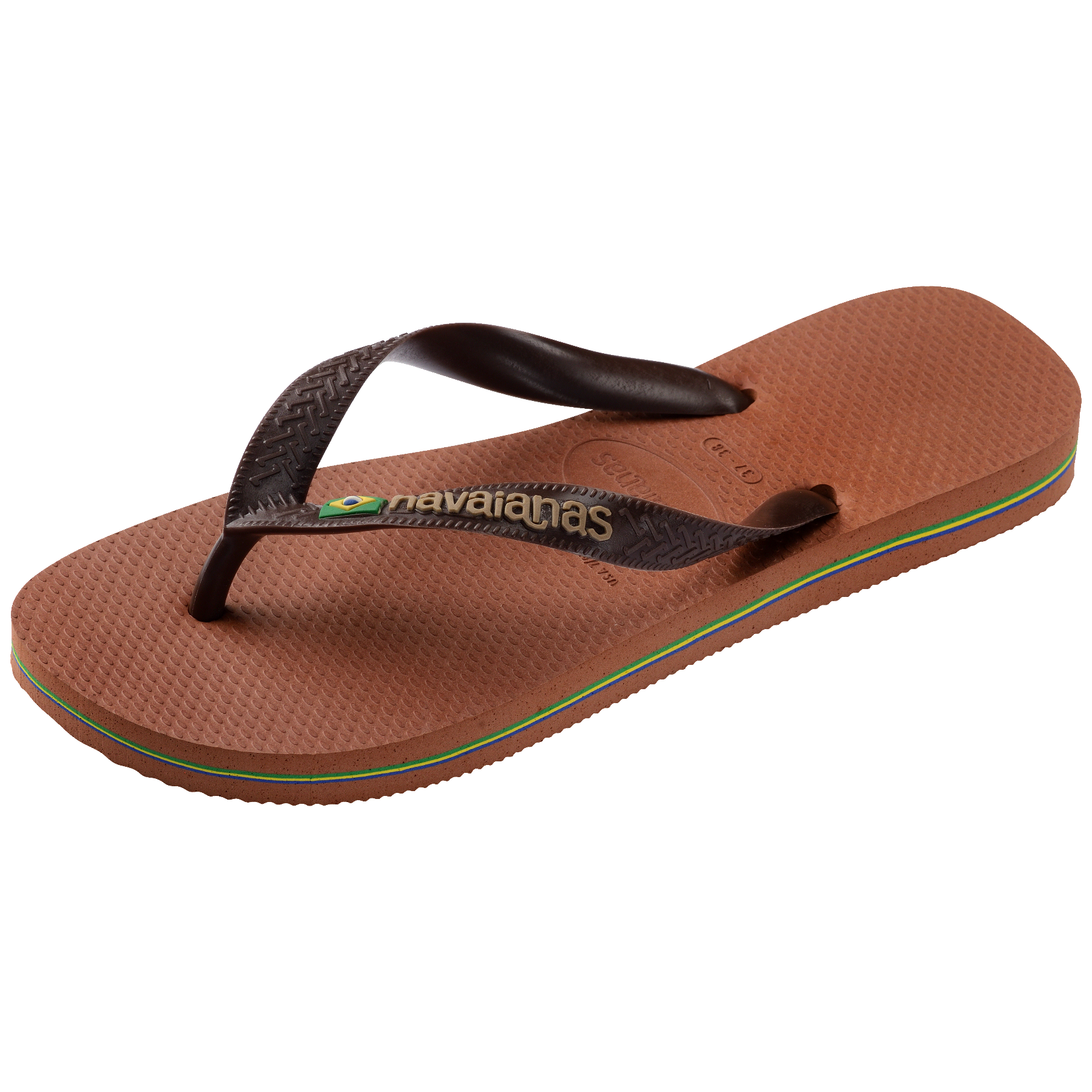 Women's Brazil Logo Flip Flops - RUST/COFFEE