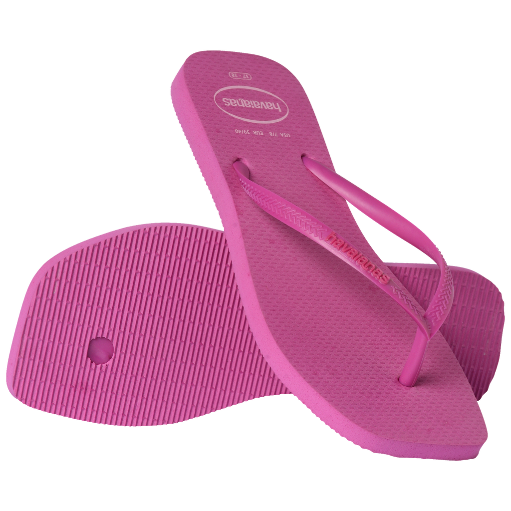 Women's Slim Square Logo Pop Up Flip Flops - ROSE GUM