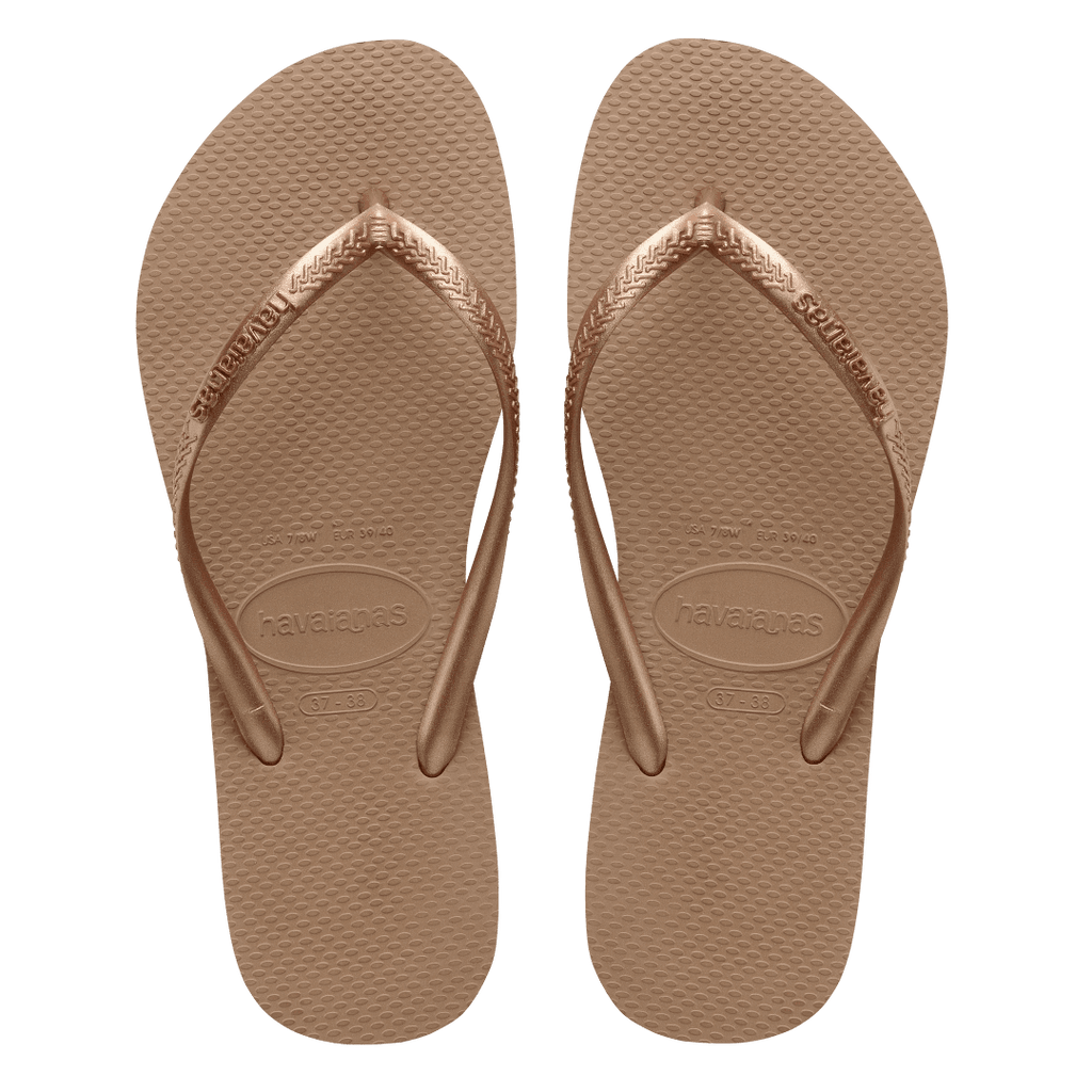 Women's Slim Flip Flops - Rose Gold