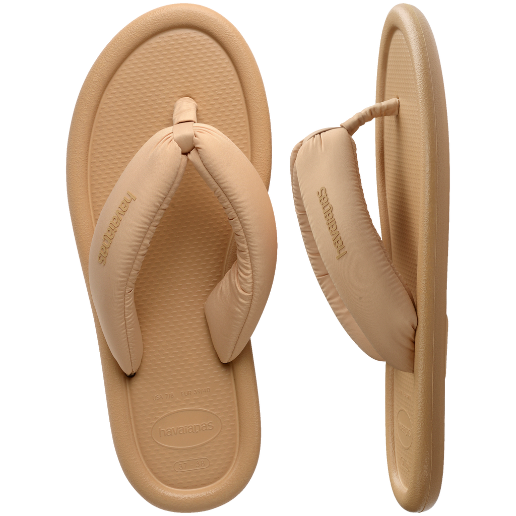 Women's Maxi Puffed Flip Flops - GOLDEN