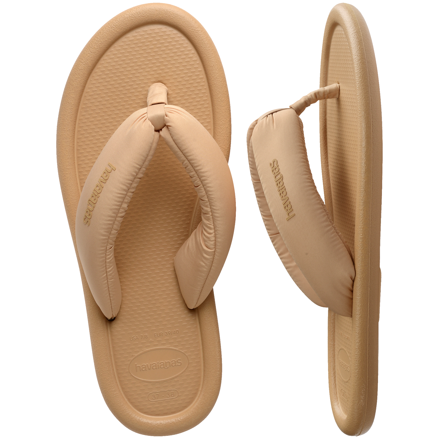 Women's Maxi Puffed Flip Flops - GOLDEN