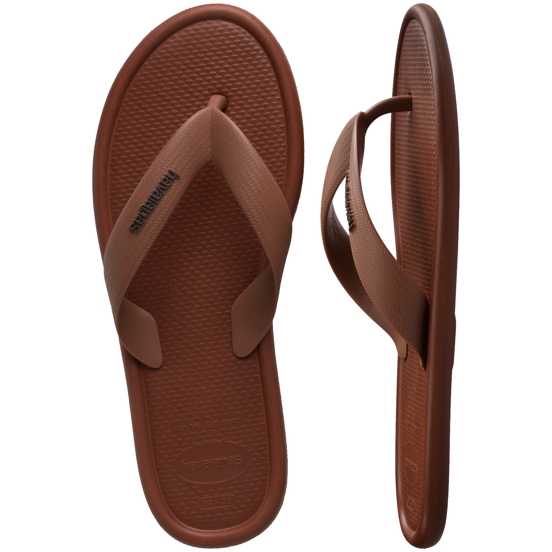 Women's Puffed Up Flip Flops - RUST