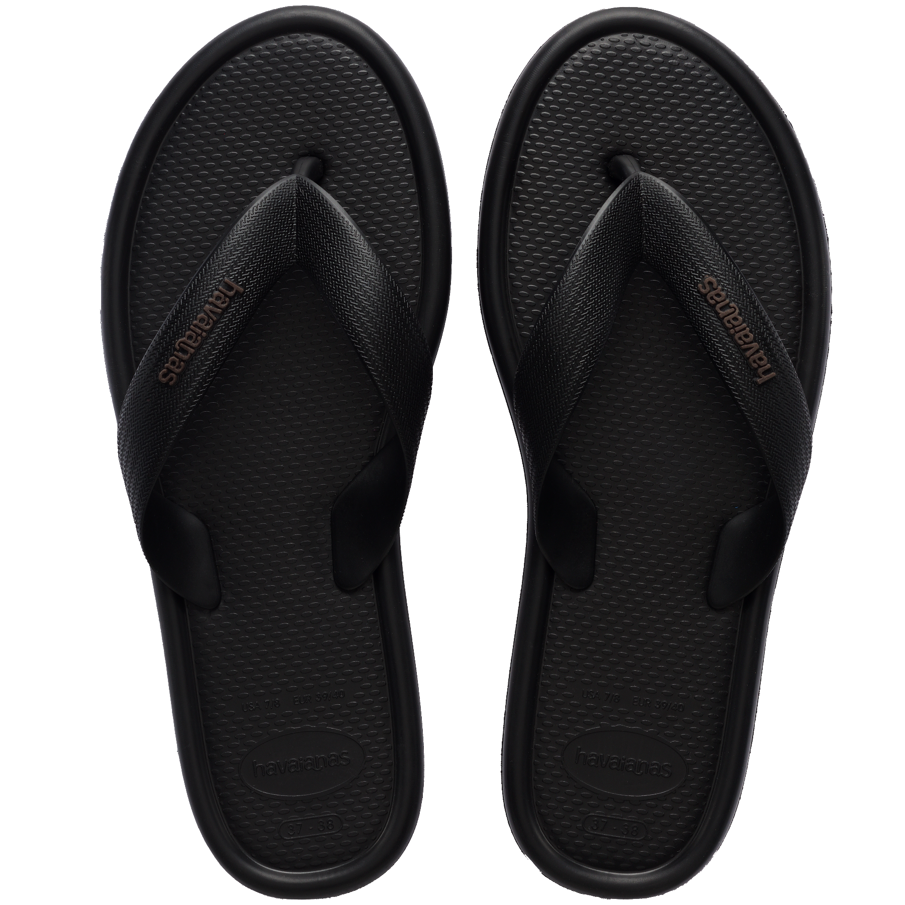 Women's Puffed Up Flip Flops - BLACK