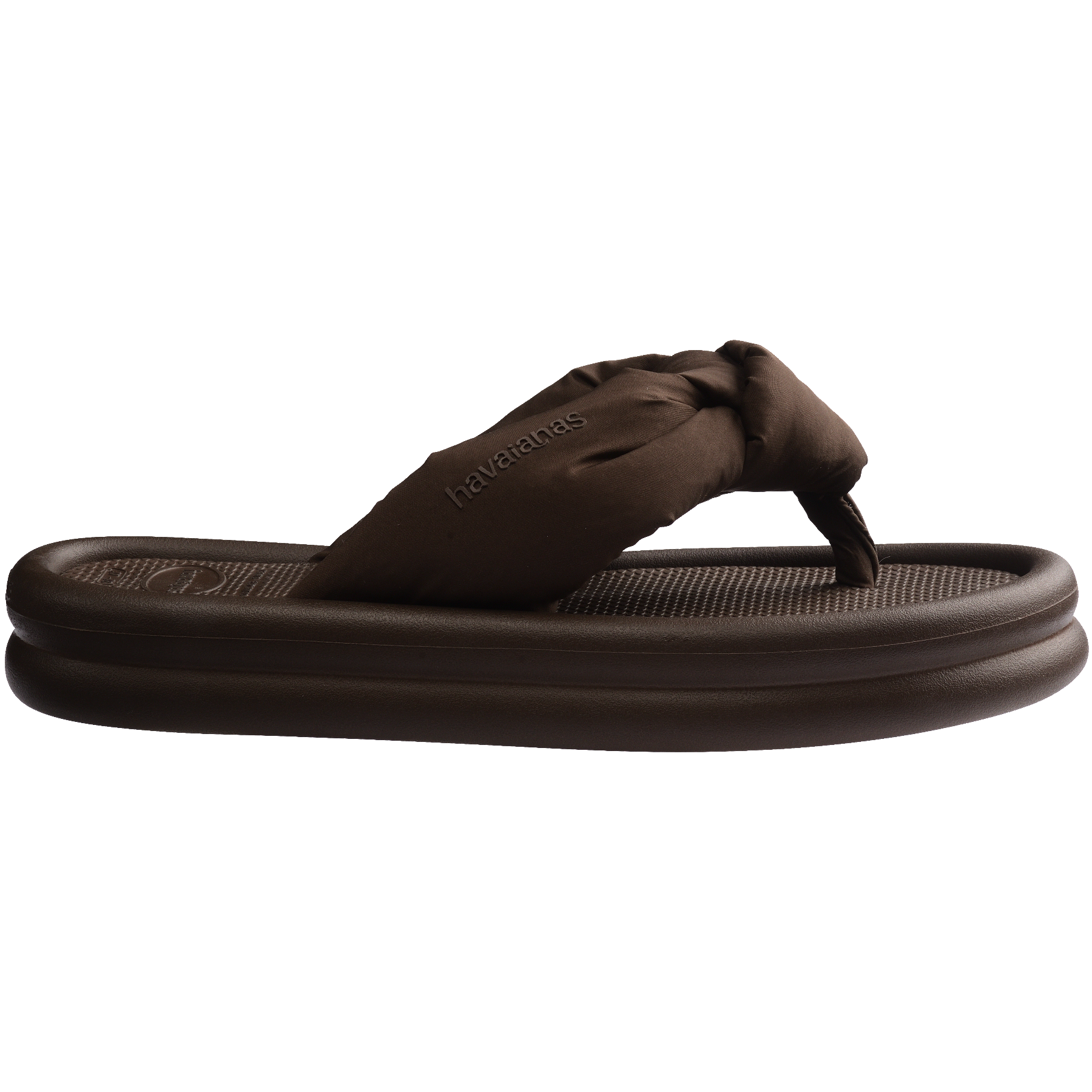 Women's Over Puffed Flip Flops - DARK BROWN