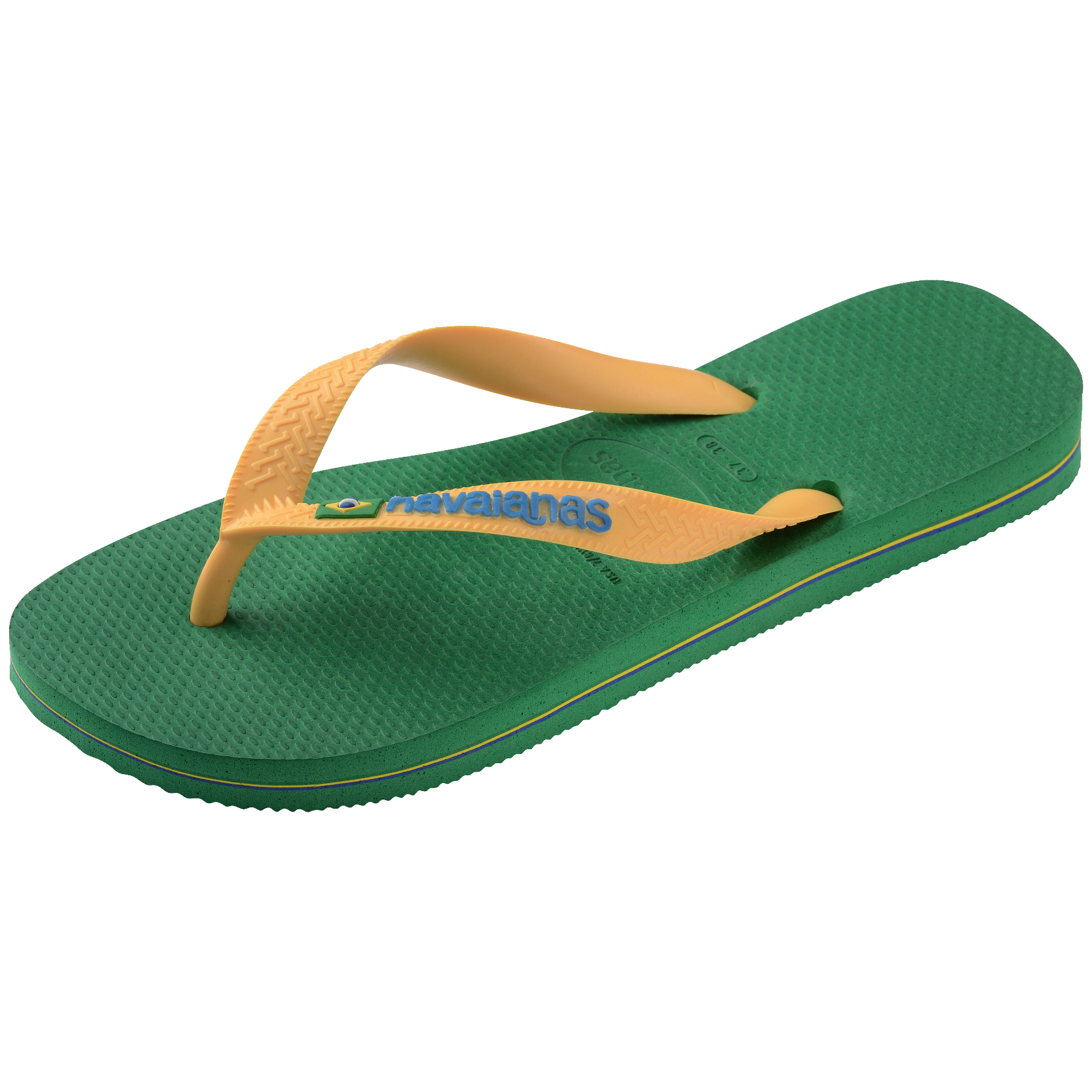 Women's Brazil Logo Flip Flops - GREEN/YELLOW