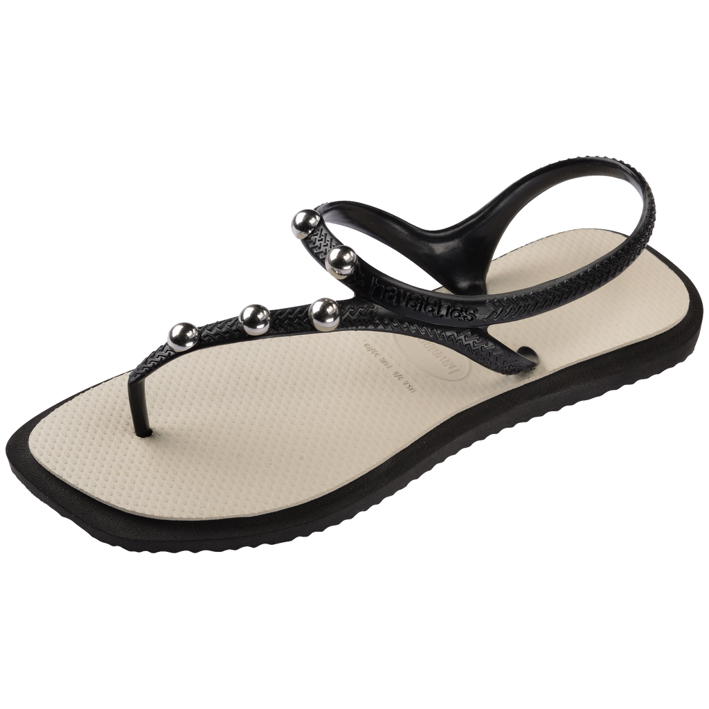 Women's Flash Fusion Sandals - BLACK/BEIGE STRAW