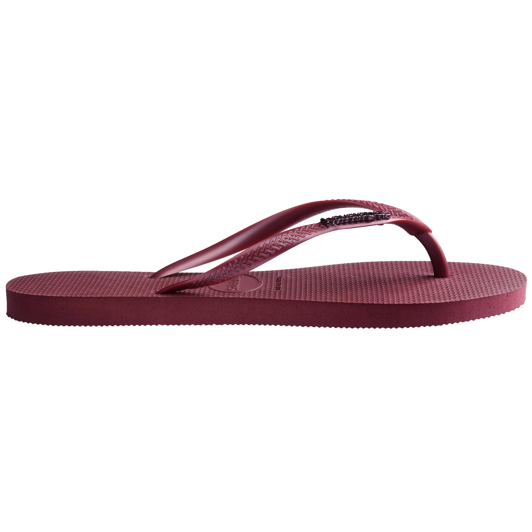Women's Slim Logo Metallic Flip Flops - Amaranth