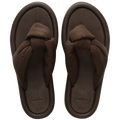 Women's Over Puffed Flip Flops - DARK BROWN