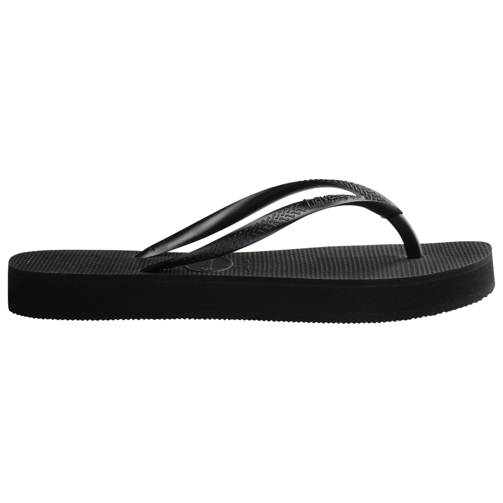 Women's Slim Flatform Flip Flops - Black