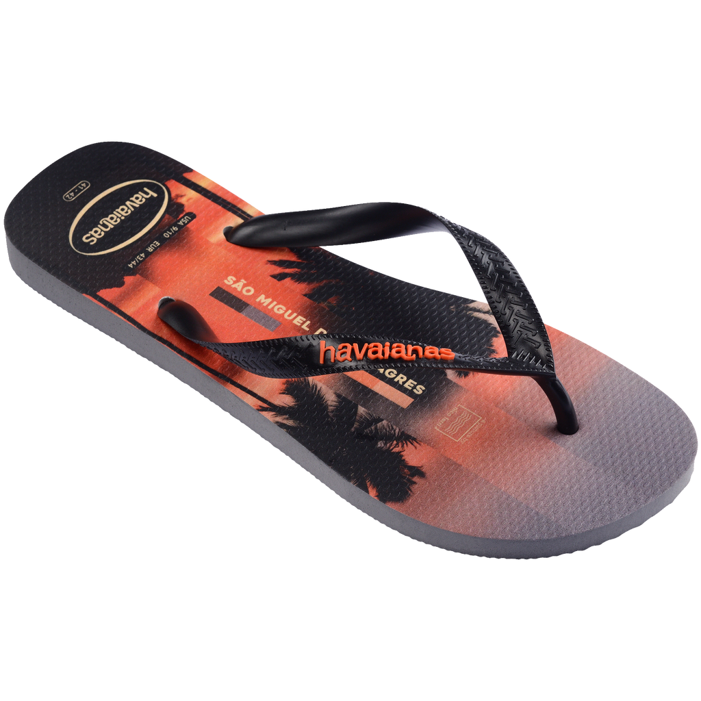 Men's Top Surfer I Flip Flops - GREY STEEL/BLACK/SUNSET ORANGE