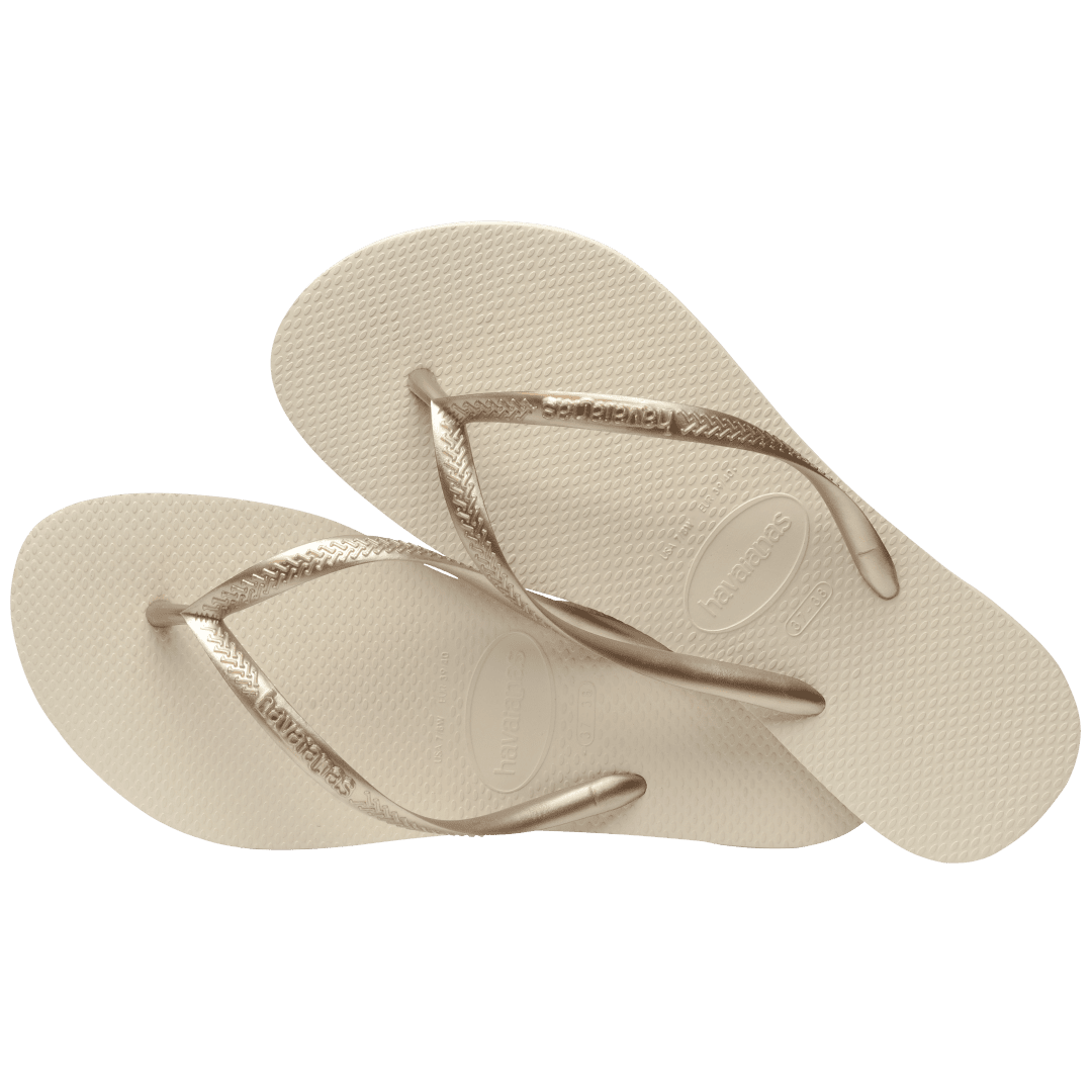 Women's Slim Flip Flops - Beige
