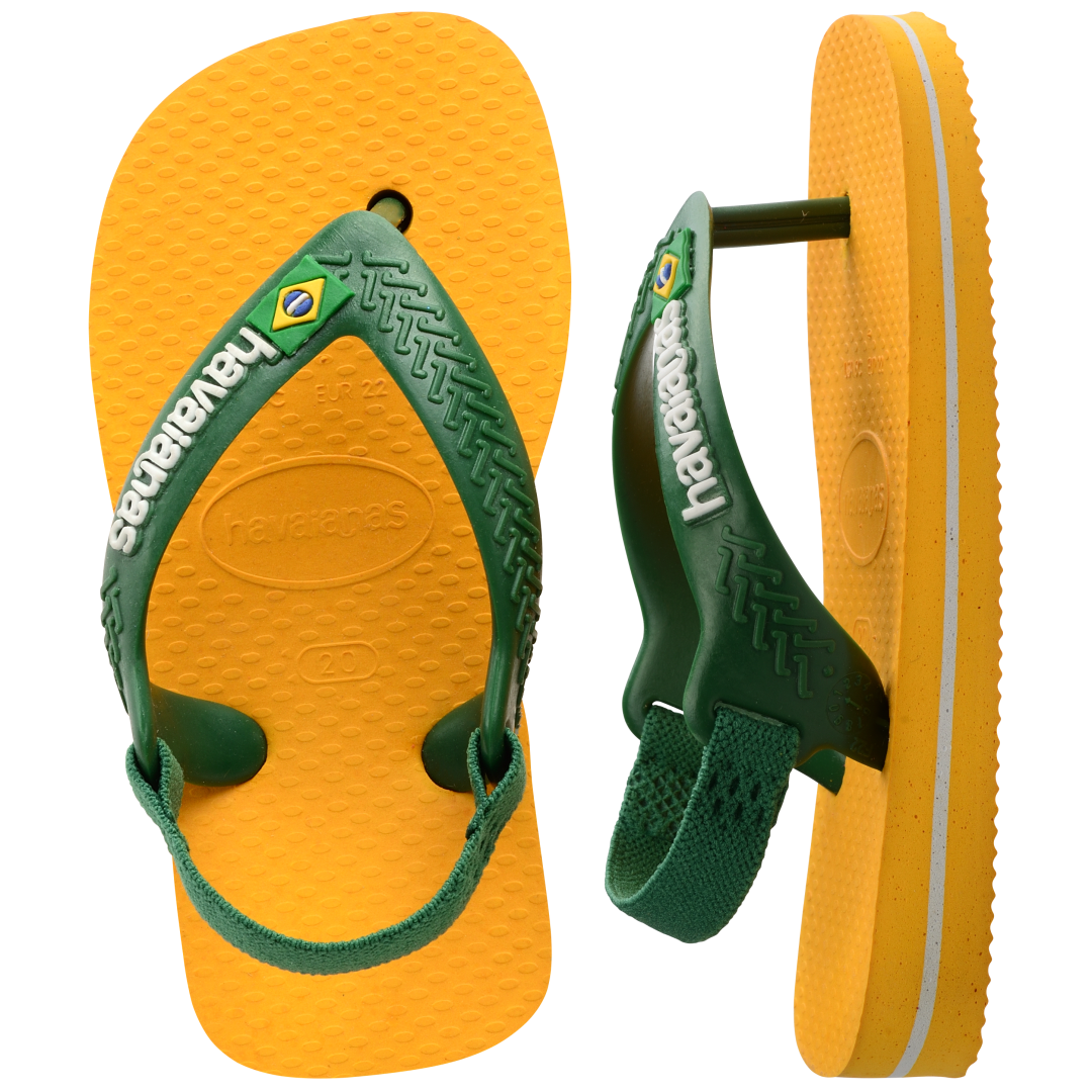 Baby Brazil Logo Flip Flop Sandals - Pop Yellow/Amazon