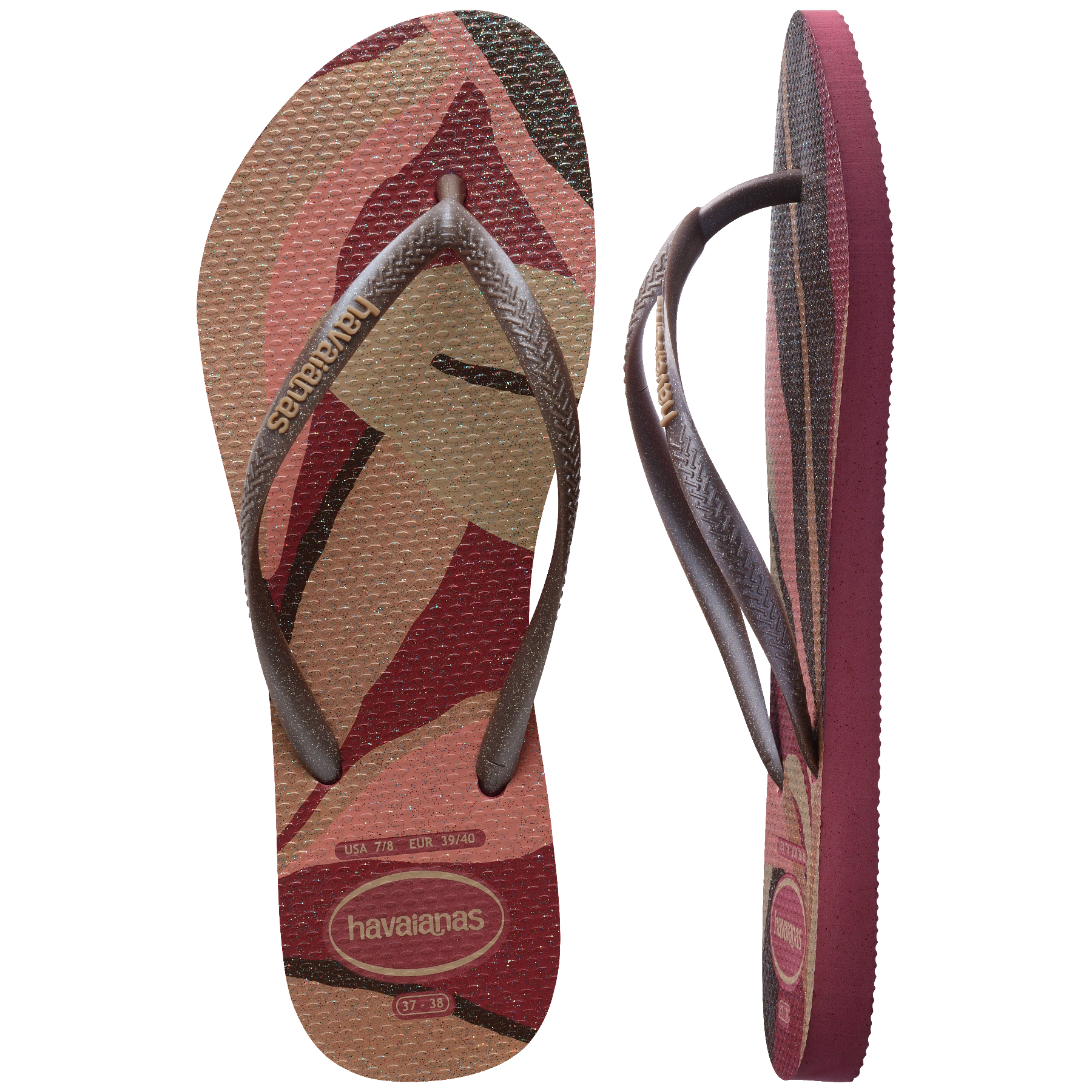 Women's Slim Palette Glow Flip Flops - AMARANTH
