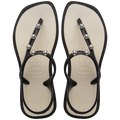 Women's Flash Fusion Sandals - BLACK/BEIGE STRAW