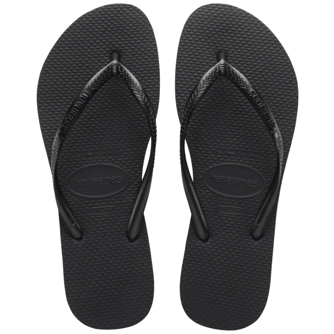 Women's Slim Flip Flops - Black