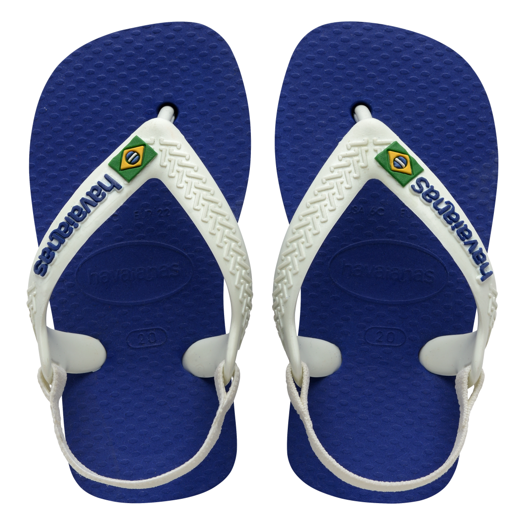 Baby Brazil Logo Flip Flop Sandals - Marine Blue