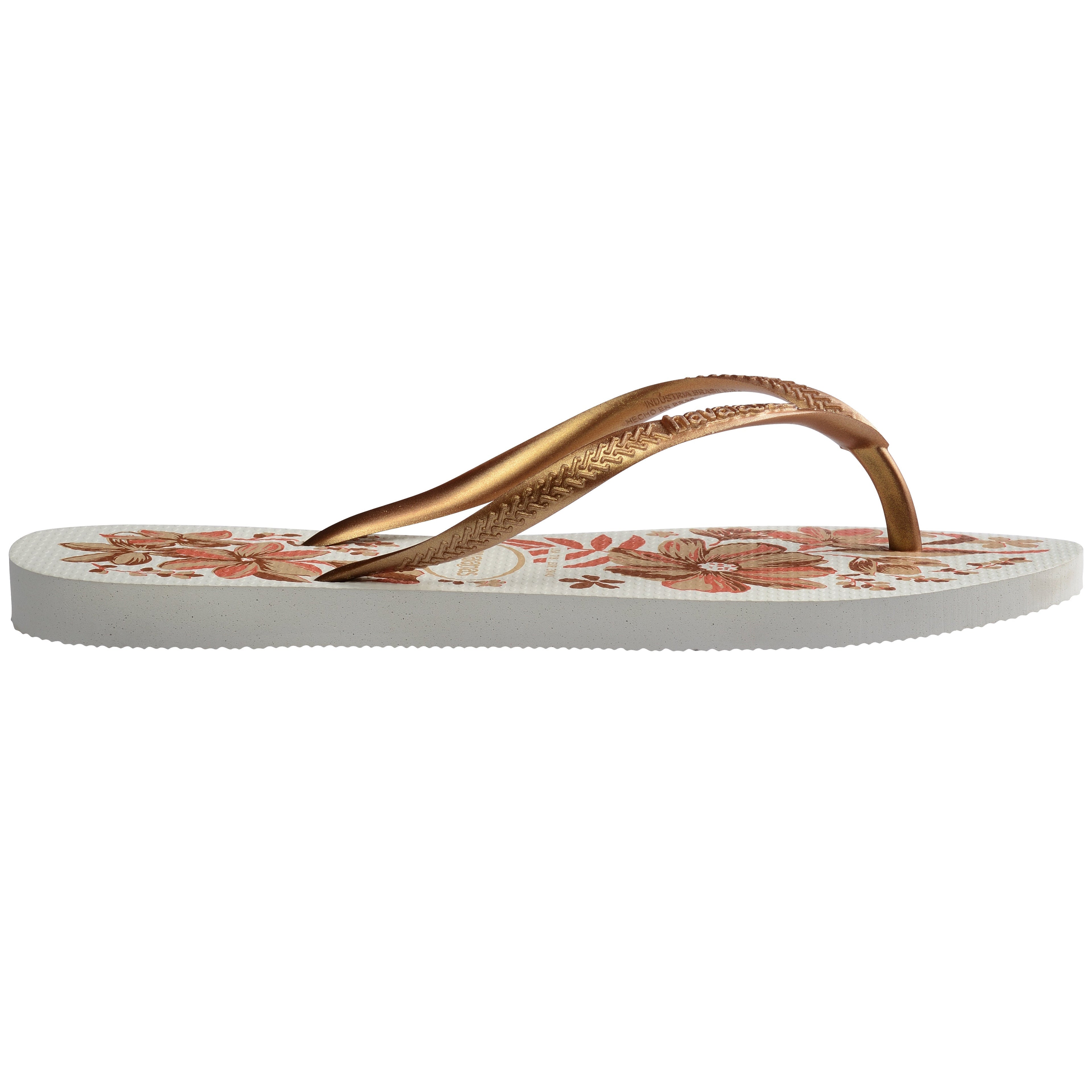 Women's Slim Organic Flip Flops - White/Golden