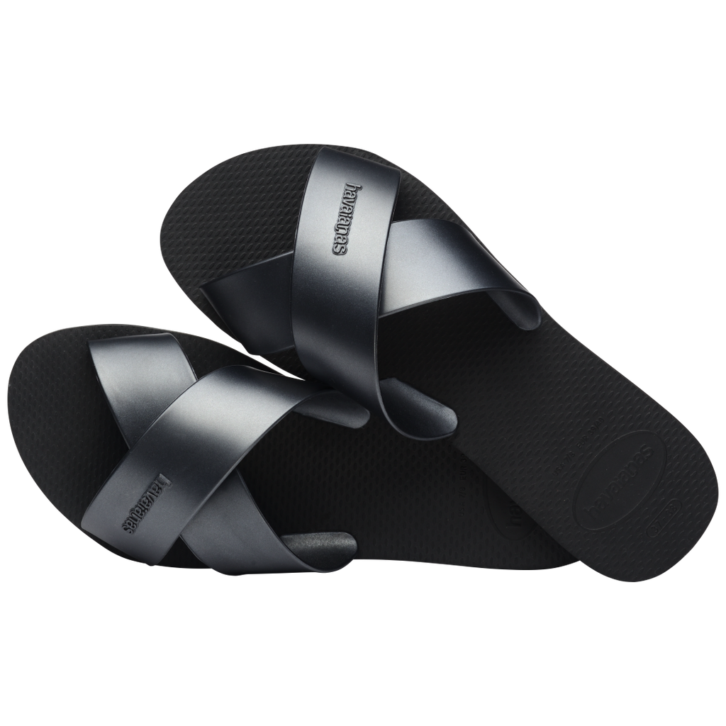 Women's Aqua Metallic Sandals - Black