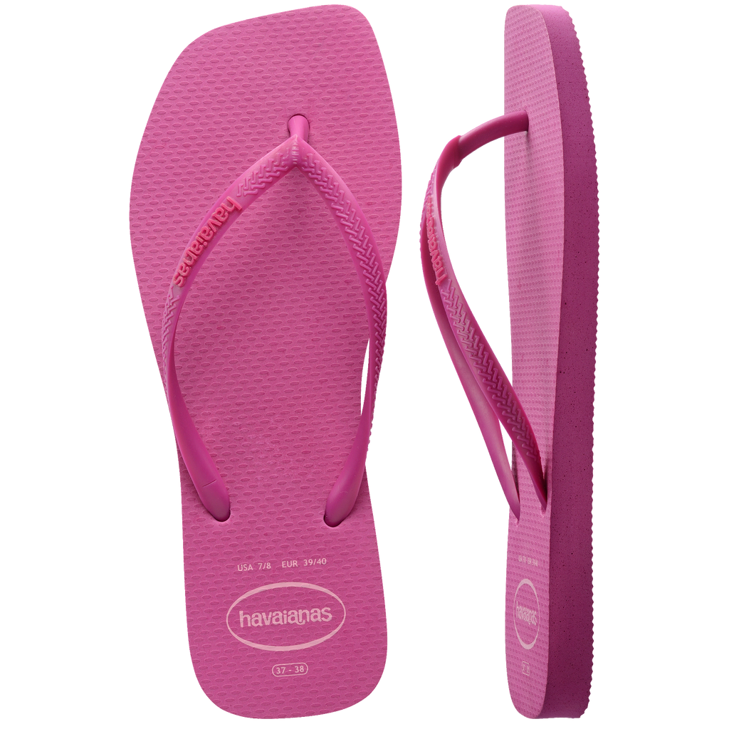 Women's Slim Square Logo Pop Up Flip Flops - ROSE GUM