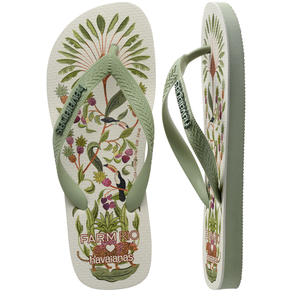 Women's FARM Rio Sweet Forest Flip Flops - Smoke Green