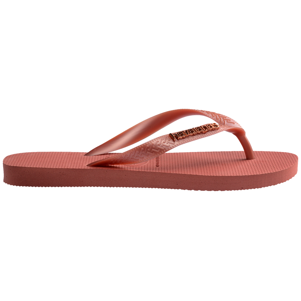 Women's Top Logo Metallic Flip Flops - CANYON CLAY