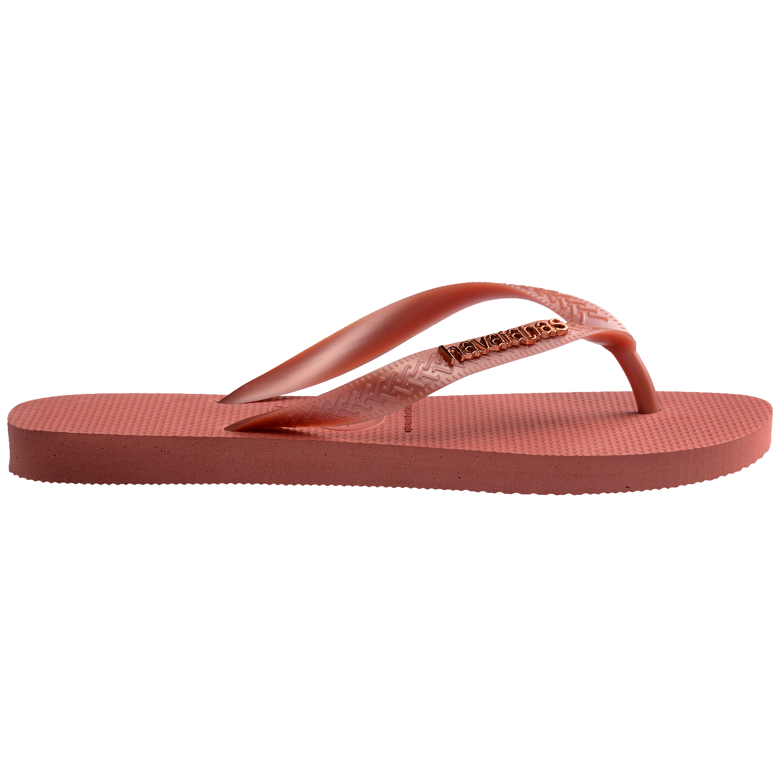 Women's Top Logo Metallic Flip Flops - CANYON CLAY