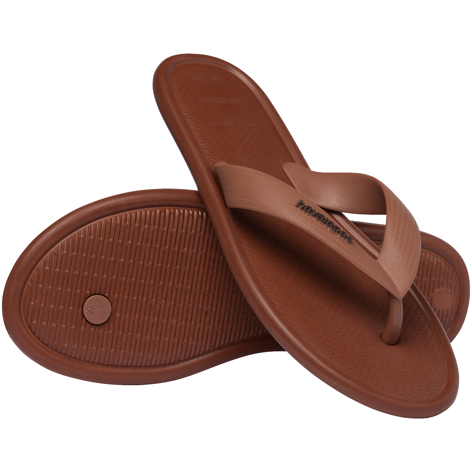 Women's Puffed Up Flip Flops - RUST