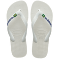 Men's Brazil Logo Flip Flops - White