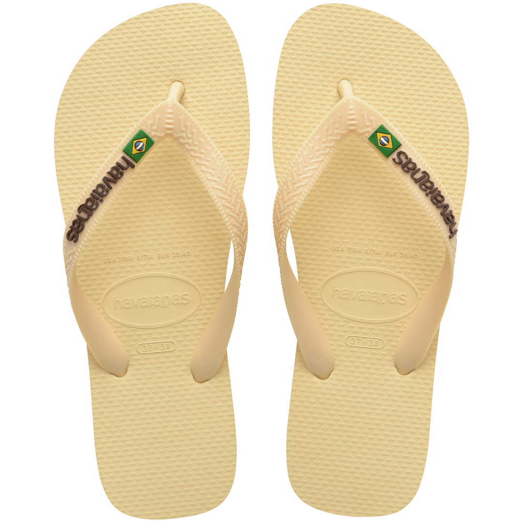 Women's Brazil Logo Flip Flops - BUTTERCREAM
