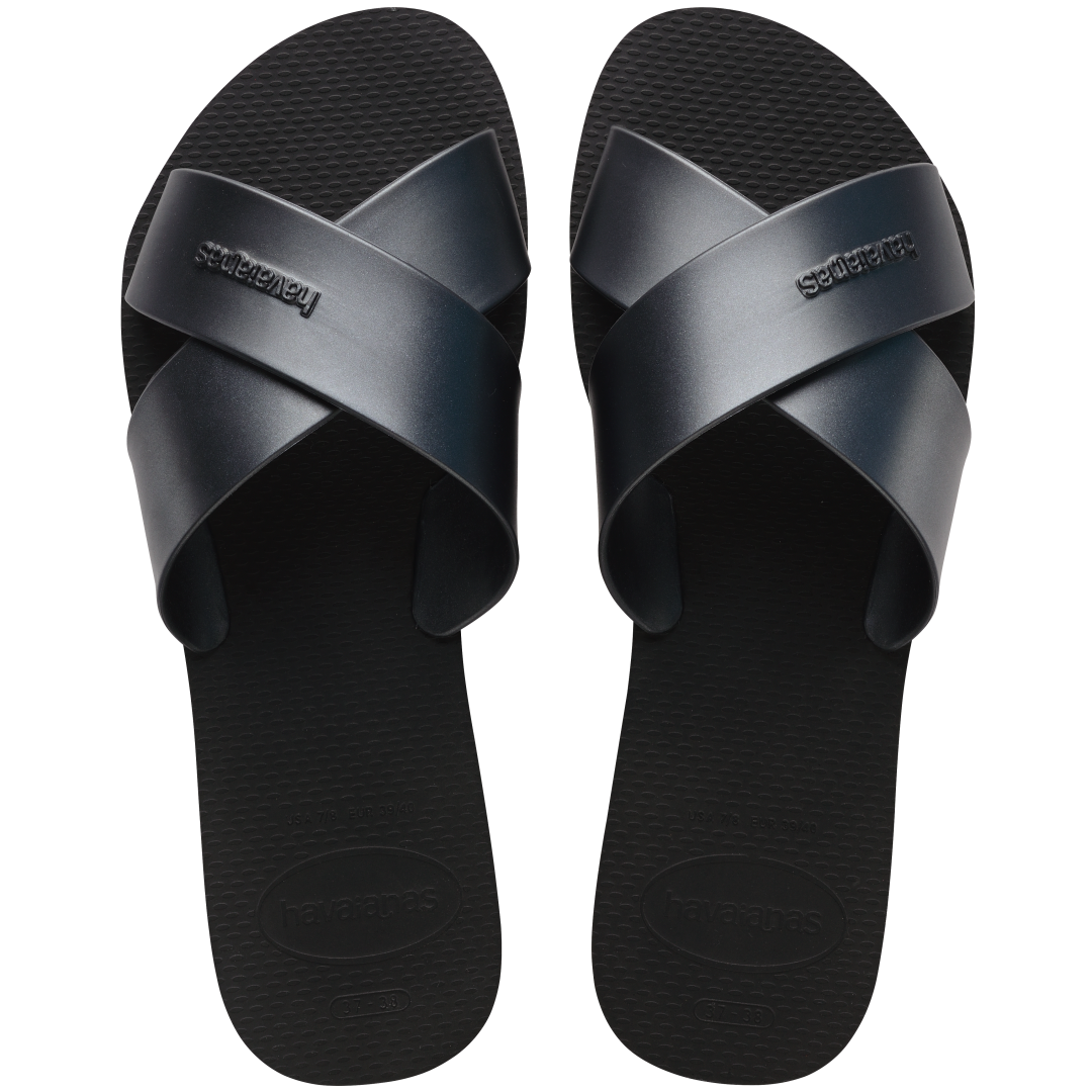 Women's Aqua Metallic Sandals - Black