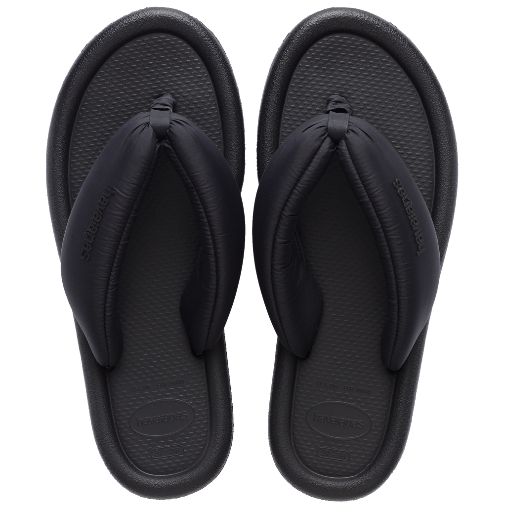 Women's Maxi Puffed Flip Flops - BLACK