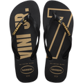 Men's Vini Jr. Golden Top Flip Flops - Black
