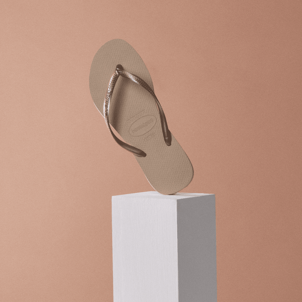 Women's Slim Flip Flops - Beige